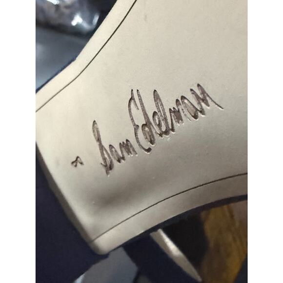 Sam Edelman Yaro Block Heel Sandal Womens 8 M Blue Suede Open Toe Ankle Strap - Picture 10 of 10